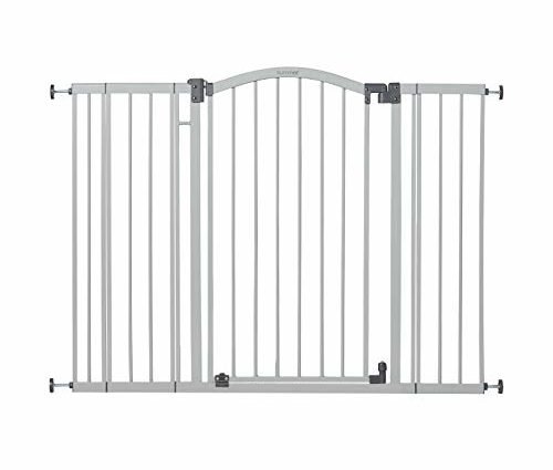 Summer Extra Tall & Wide Safety Baby Gate, Cool Gray Metal Frame – 38” Tall, Fits Openings 29.5” to 53” Wide, Baby and Pet Gate for Extra-Wide Doorways, Stairs, and Wide Spaces
