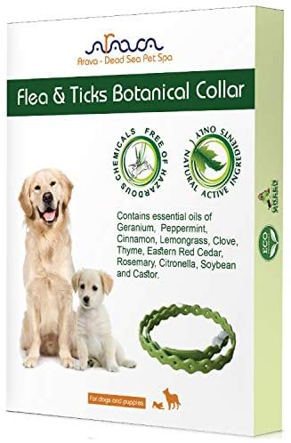 Arava Flea & Tick Prevention Collar - for Dogs & Puppies - Length-22'' - 11 Natural Active Ingredients - Safe for Babies & Pets - Safely Repels Pests - Enhanced Control & Defense - 6 Months Protection