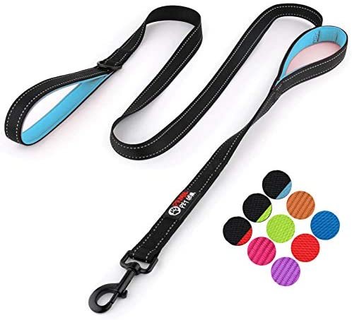 Primal Pet Gear Dog Leash 6ft Long - New Stronger Clip - Traffic Padded Two Handle - Heavy Duty - Double Handles Lead for Control Safety Training - Leashes for Large Dogs or Medium Dogs