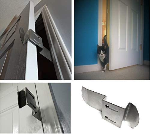 TheDoorLatch Adjustable Door Latch. Keeps Dogs Out of Litter. Holds Door Open for Cats. Super Easy Installation. Dog Proof Litter Box.