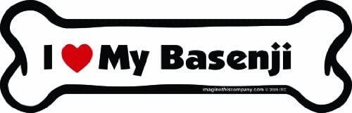 Imagine This Bone Car Magnet, I Love My Basenji, 2-Inch by 7-Inch