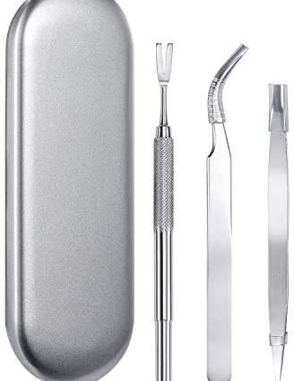 NuLink Tick Remover Tool Set Stainless Steel with Carry Case for Dogs, Cats, Human [Set of 3]
