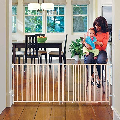 Toddleroo by North States 103" Wide Extra Wide Swing Baby Gate: Perfect for Oversized Spaces. No Threshold. One Hand Operation. Hardware Mount. Fits 60"- 103" Wide (27" Tall, Sustainable Hardwood)