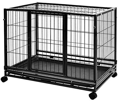 Amazon Basics Heavy Duty Stackable Pet Kennel with Tray